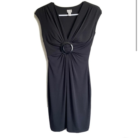 Cache cocktail Fitted Little Black Dress With Clasp Tie Size 2 - Picture 1 of 4
